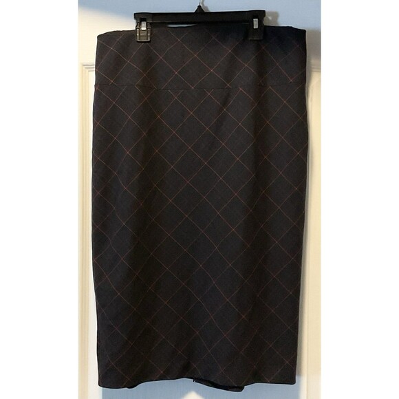 Express Women's Multicolor Diamond Plaid Midi Pencil Skirt Size 10 - Picture 1 of 8